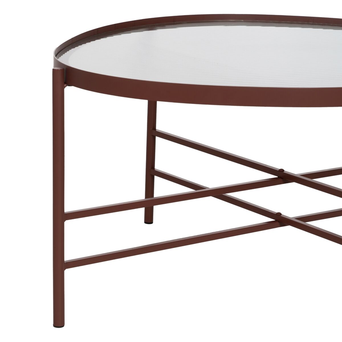 Mesa de Centro Telha Cristal Ferro 78 x 68 x 37 cm